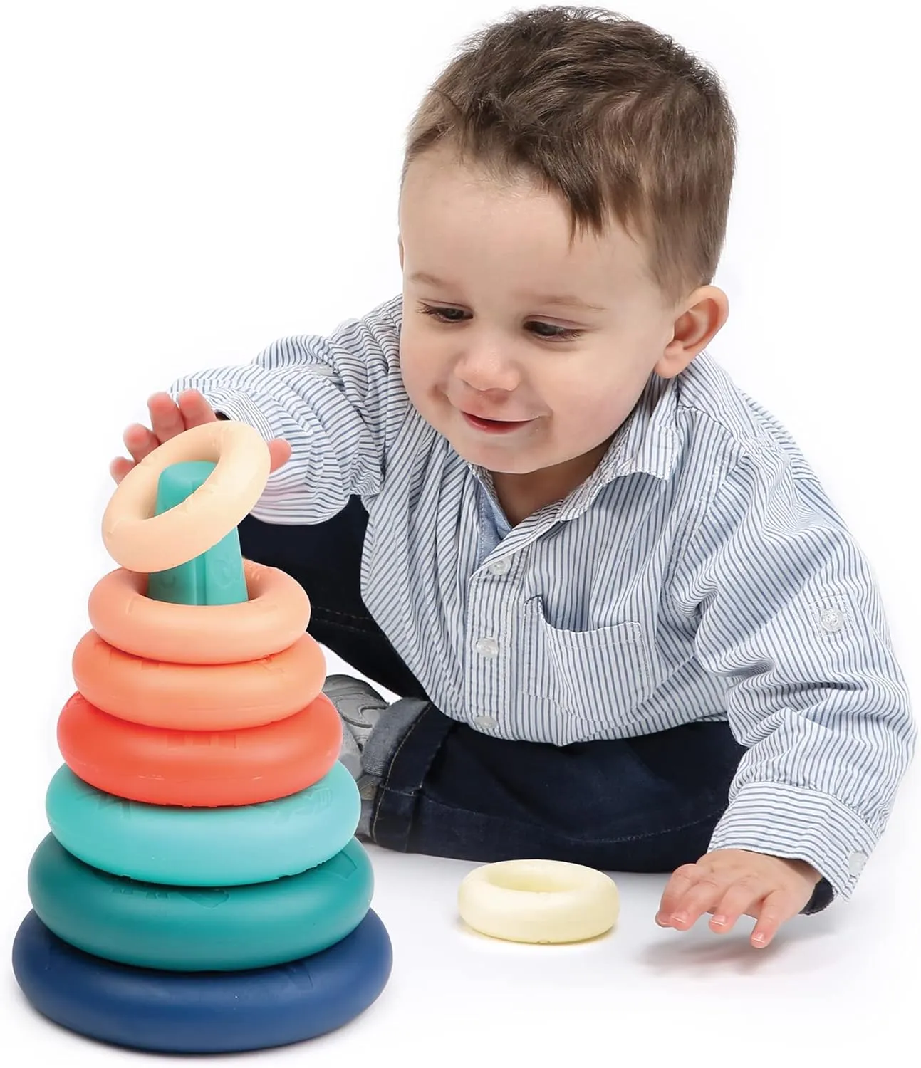 Pyramid - Awakening Games - Flexible Plastic Stacking Game - Develops Fine Motor Skills - From 10 Months