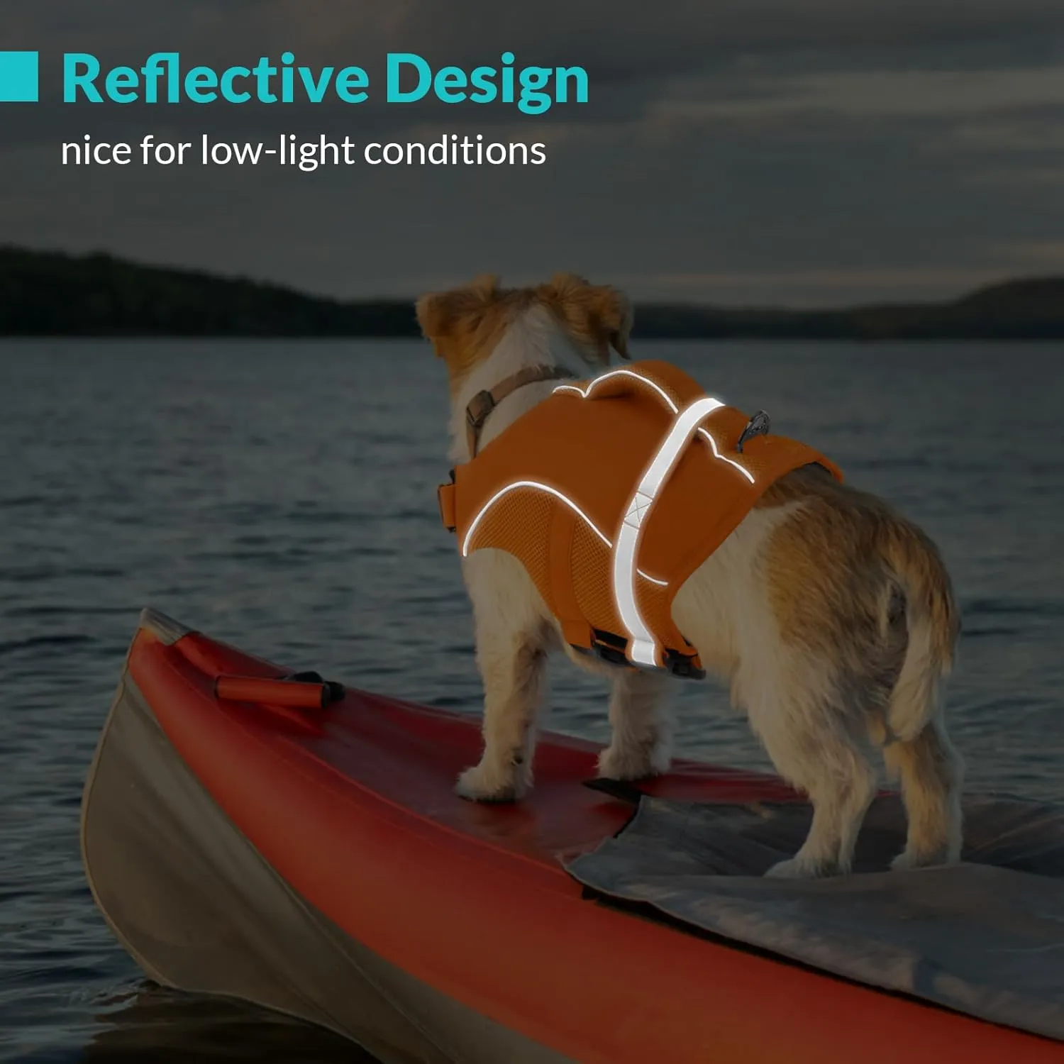 Queenmore Dog Life Vests for Boating, Adjustable Ripstop Dog Life Jacket, Dog Lifesaver with Superior Buoyancy and Rescue Handle, Dog Swimming Vest for X-Large Dogs（Orange,XL）