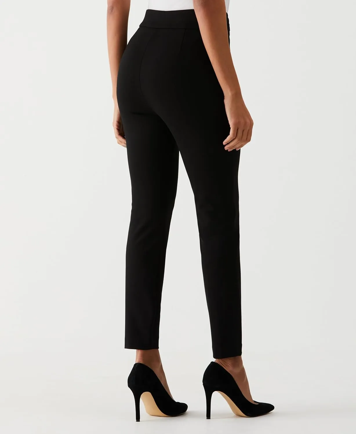 Rafaella Women's Pull-on Slim Ankle Pants with Hardware, 28” Inseam, Slimming Panel, Stretch Fabric, Classic Fit