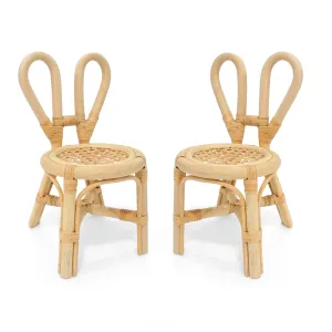 Rattan Mini Bunny Doll Chair Set