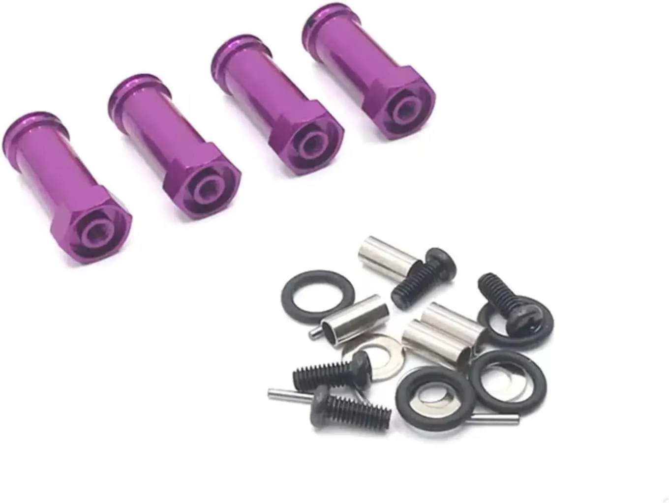 RC Car DIY Parts for WLtoys A959 A949 A969 A979 K929 12428 184011 1/18 Metal 12Mm Hex Hub Extension Adapter Wheel Spacer Widener RC Upgrade Parts(Purple)