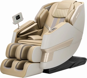 Real Relax 2025 Massage Chair Full Body, 3D SL Track Shiatsu Massage Recliner, 21 Auto and Thai Stretch Modes, APP and LCD Control, Body Scan, Fit Home and Office, PS3300 Khaki and White