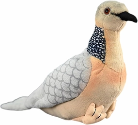 Realistic Spotted Dove Plush - 9'' Turtle Dove Stuffed Animal - Plushy and Squishy Pillow Toy - Cute Bird Toys for Boys and Girls