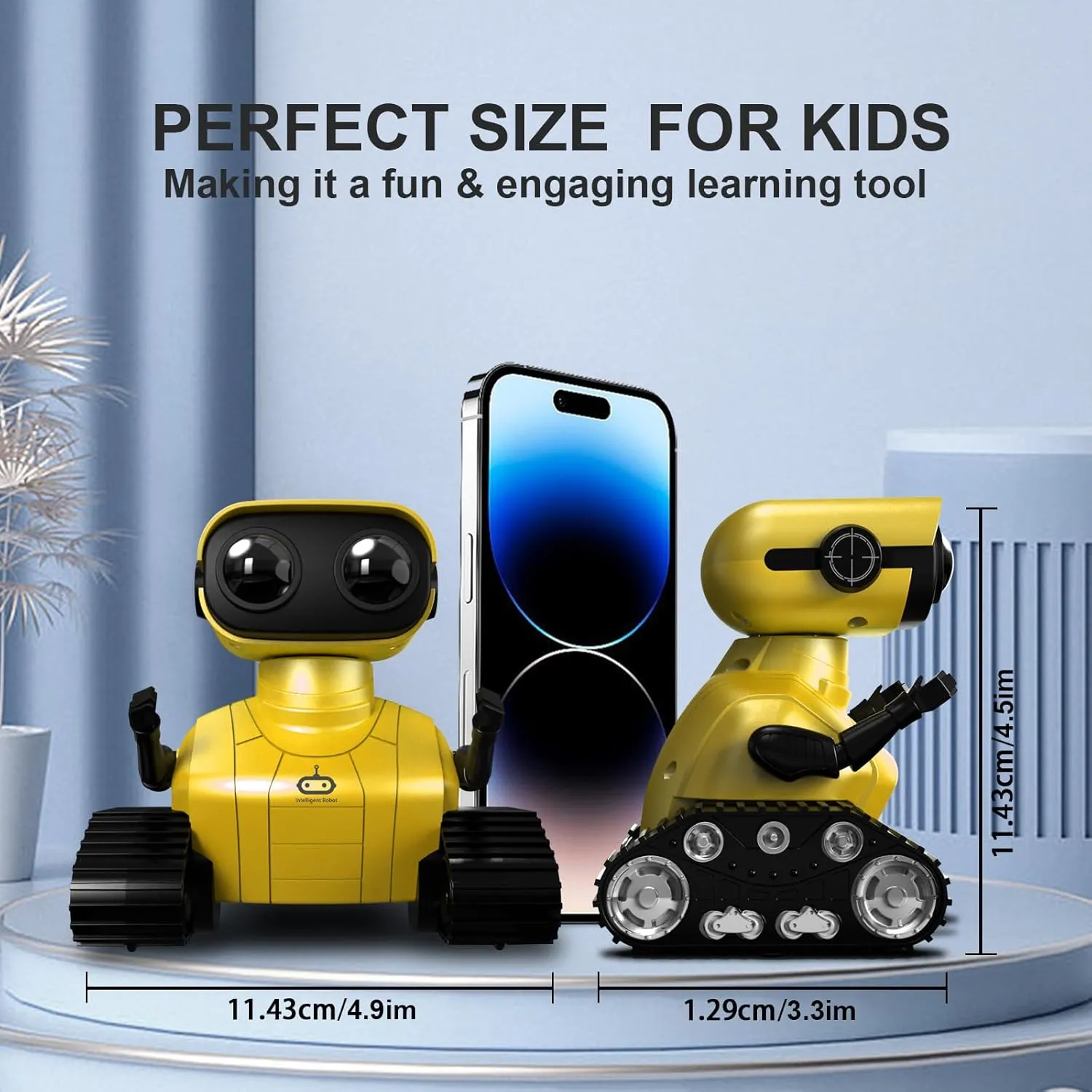 Rechargeable Robot Toys for Boys Girls, 2.4GHz RC Robot Toy with Flexible Head & Arms for Kids, Remote Control Robots Toy with Music and LED Eyes, Gift for Children Age 3 Years and Up