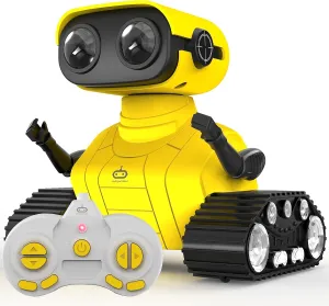 Rechargeable Robot Toys for Boys Girls, 2.4GHz RC Robot Toy with Flexible Head & Arms for Kids, Remote Control Robots Toy with Music and LED Eyes, Gift for Children Age 3 Years and Up