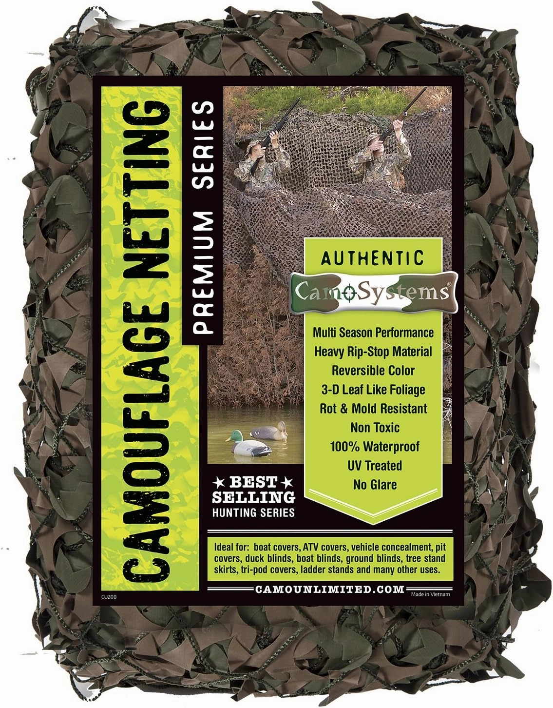 Reinforced Camouflage Netting | 3D Camo Nets with Waterproof & UV Protection, Silent Rip-Stop Fabric, Military-Grade Durability – Ideal for Hunting, Shade, Tactical & Outdoor Use