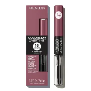 REVLON Liquid Lipstick with Clear Lip Gloss, ColorStay Overtime Lipcolor, Dual Ended with Vitamin E, 370 Everlasting Rum, 0.07 Fl Oz (Pack of 2)