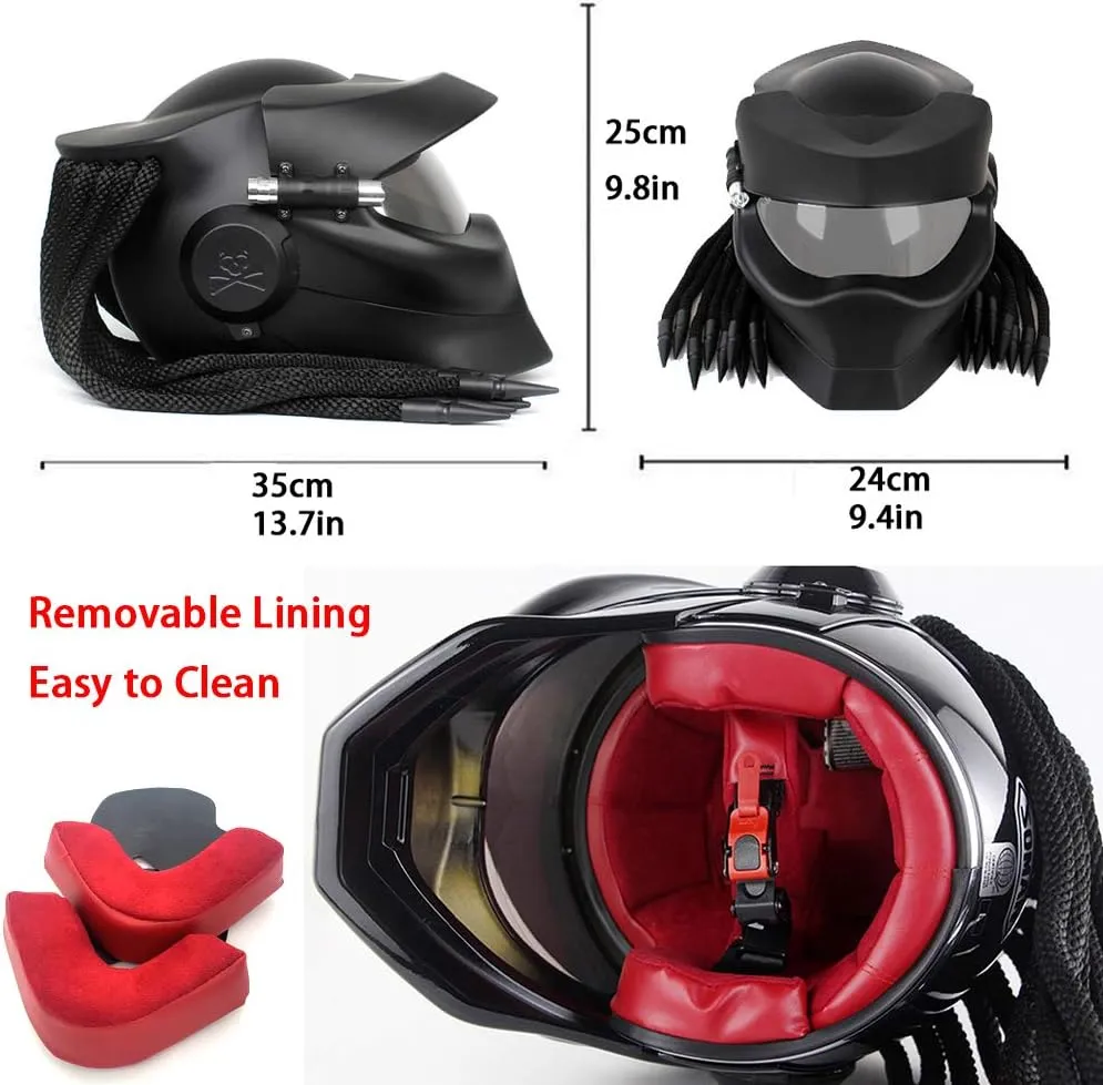 Robot Motorcycle Helmet,Revealable Lens Motorcycle Full Face Helmet,DOT Safety Standards,Adult Unisex, Suitable for All Seasons