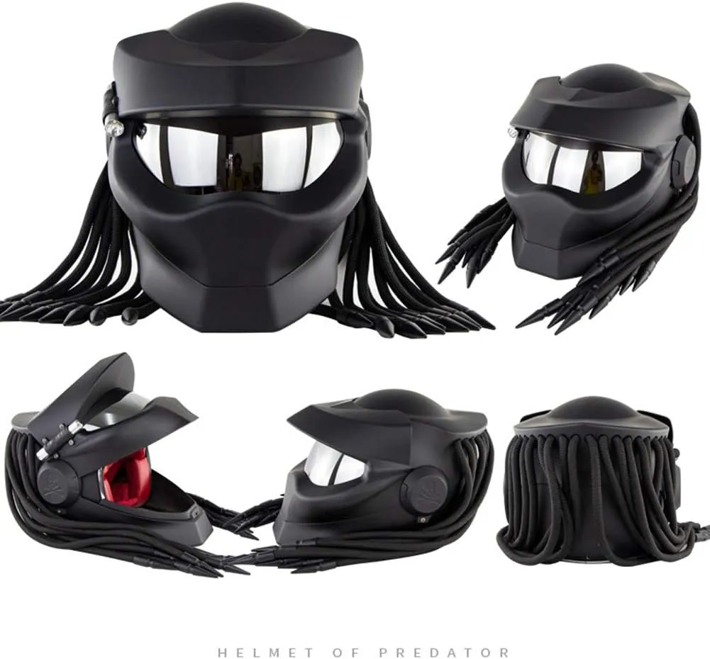 Robot Motorcycle Helmet,Revealable Lens Motorcycle Full Face Helmet,DOT Safety Standards,Adult Unisex, Suitable for All Seasons