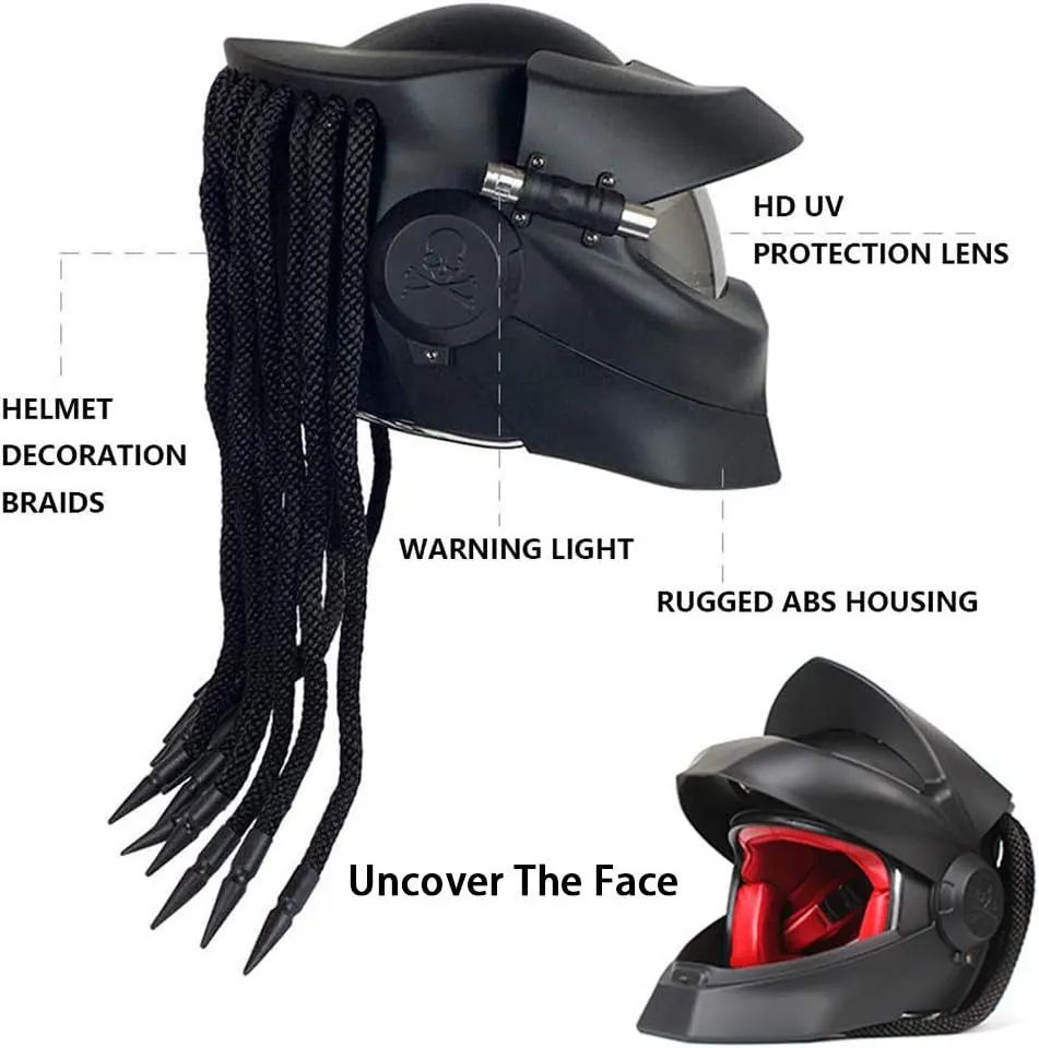Robot Motorcycle Helmet,Revealable Lens Motorcycle Full Face Helmet,DOT Safety Standards,Adult Unisex, Suitable for All Seasons