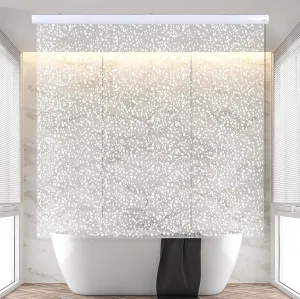 Rollup Shower Curtain for Bathroom. Waterproof, 100% PEVA, Heavy Duty Shower Roller Blind Curtain for Bathtub. No Rods, No Hooks, No Rings! (56"x95") (Sparkle)