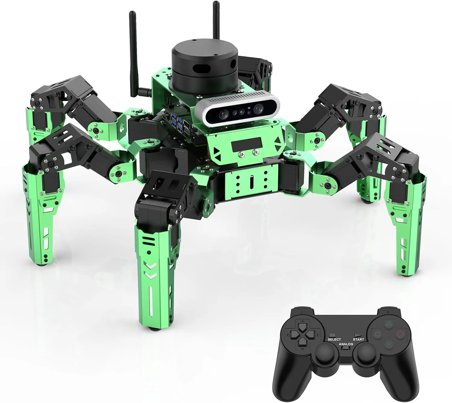 ROS Hexapod Robot for Jetson Nano with G4 Lidar Depth Camera, Support Python/C/C  /Javascript Programming Robot Kit Self Balancing AI Vision SLAM Mapping & Autonomous Navigation, JetHexa Advanced Kit
