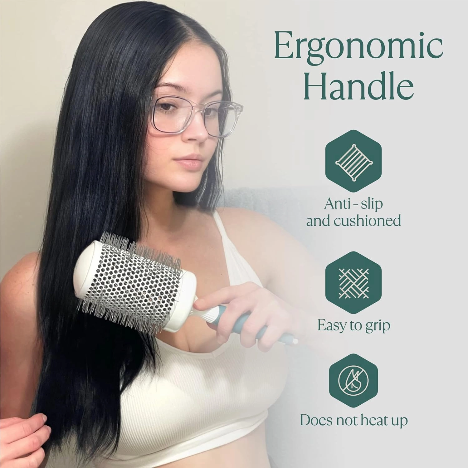 Round Brush Set for Blow Drying and Styling - Ceramic Ionic Thermal Brushes, Wet Hair Brush Bundle with Travel Bag for Women and Men