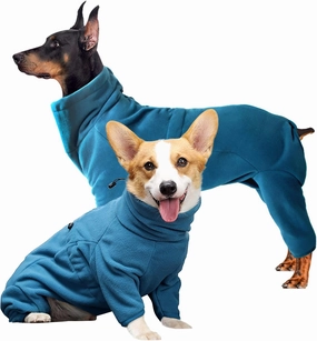 ROZKITCH Dog Winter Coat Soft Fleece Pullover Pajamas, Pet Windproof Warm Cold Weather Jacket Vest Cozy Jumpsuit Apparel Outfit Clothes for Small Medium Large Dog Walking Sleep 2XS