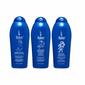 Rubee Pack of 3 Shampoo and Conditioner with Body Wash - with Hair Growth Formula - Shea Butter, Argan Oil and Olive Oil - Hair Care for Curly, Oily, and Thinning Hair - Body Care - 16 oz