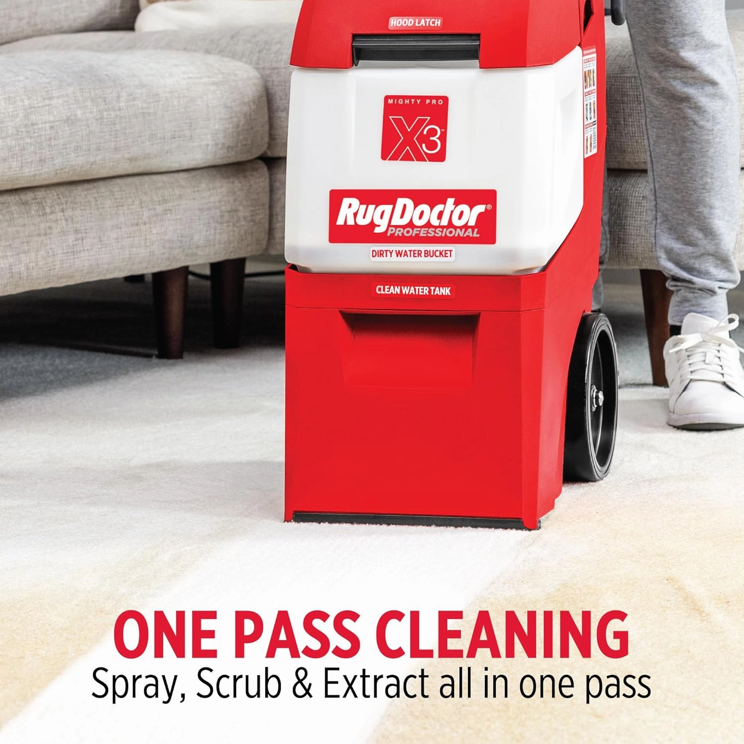 Rug Doctor X3 Commercial Carpet Cleaner - Large Red Oxy Pro Pack, Includes Commercial Carpet Cleaning Machine, 48 oz. Oxy Carpet Cleaner and 22 oz. Oxy Spot & Pre-Treat