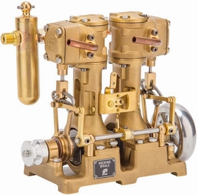 RW-L2 Steam Engine Model, Mini Inline 2-Cylinder Reciprocating Steam Engine for 70-130cm Steamships, DIY Power kit, Vintage Collections, Desktop Ornaments (Without Boiler)