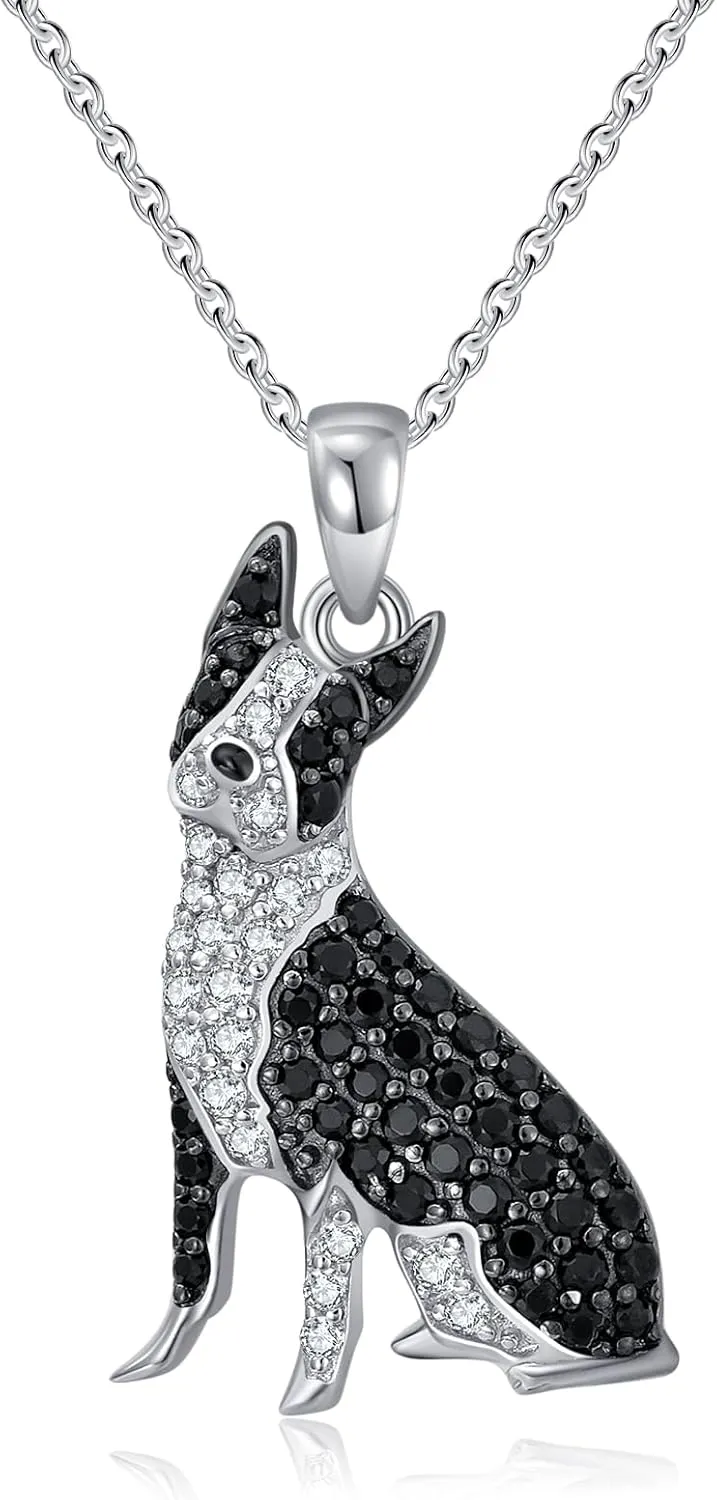 S925 Sterling Silver Dog Pendant Necklaces - 24 Breeds Corgi/Husky/Labrador/Shepherd for Women