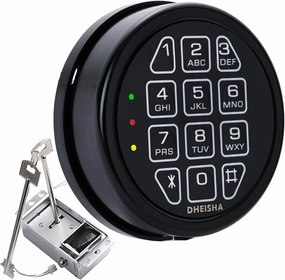 Safe Lock Replacement with 2 Backup Keys-Black Digital Keypad, Safe Electronic Lock Set for Home & Bussiness Security