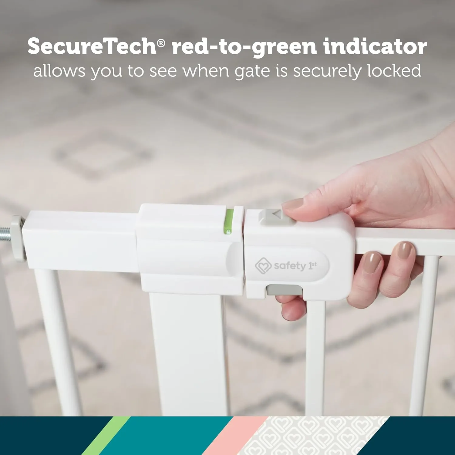 Safety 1st Easy Install Walk Thru Baby Gate for Doorways, Gate With Door, Dog Gates, Fits 29"-38", Easy Install 28" Tall, White