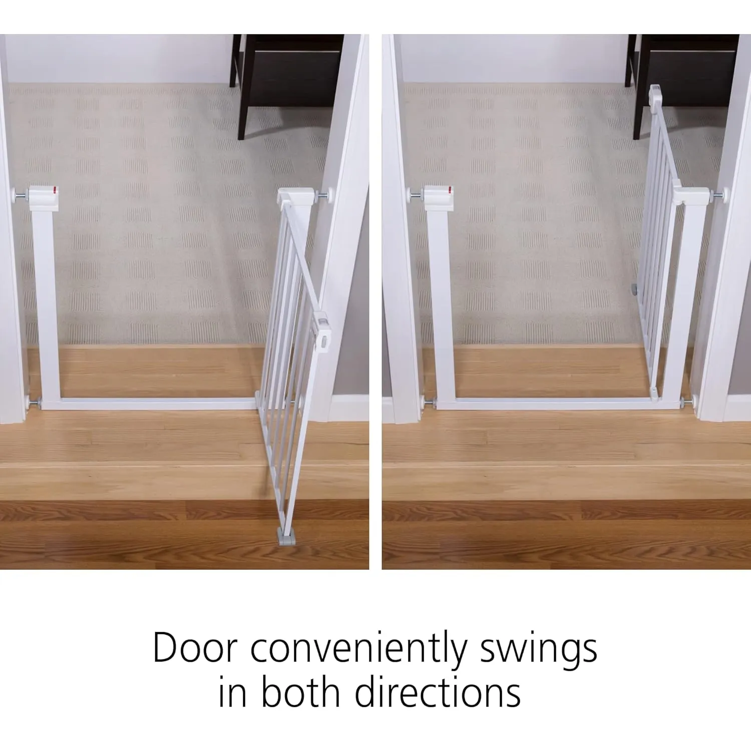 Safety 1st Easy Install Walk Thru Baby Gate for Doorways, Gate With Door, Dog Gates, Fits 29"-38", Easy Install 28" Tall, White