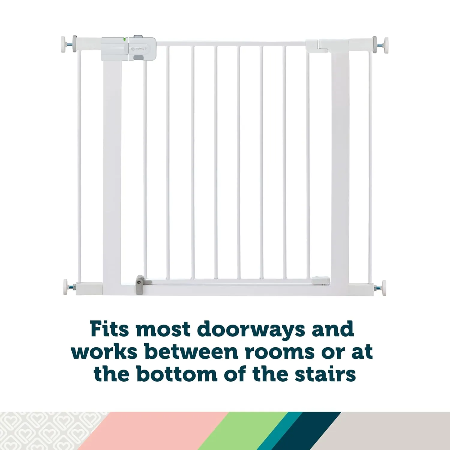Safety 1st Easy Install Walk Thru Baby Gate for Doorways, Gate With Door, Dog Gates, Fits 29"-38", Easy Install 28" Tall, White