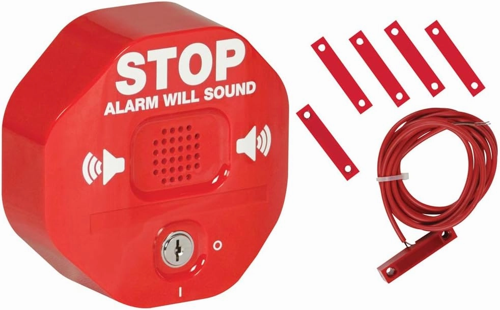 Safety Technology International, Inc. STI-6402 105 dB Exit Stopper® Multifunction Door Alarm for Double Doors with on/off Switch and 9 Volt Battery