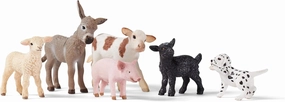 Schleich Farm World - 6 PC Baby Farm Animal Playset with Puppy, Lamb, Goat, Piglet, Calf and Donkey Toys - Realistic Barnyard Figurines - Fun Educational Figures for Kids and Toddlers Ages 3 