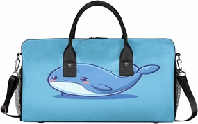 Sea Fish Whales Travel Duffle Bag for Women Men Foldable Waterproof Weekender Bag Carry on Tote for Overnight Sports Gym Cute Whales