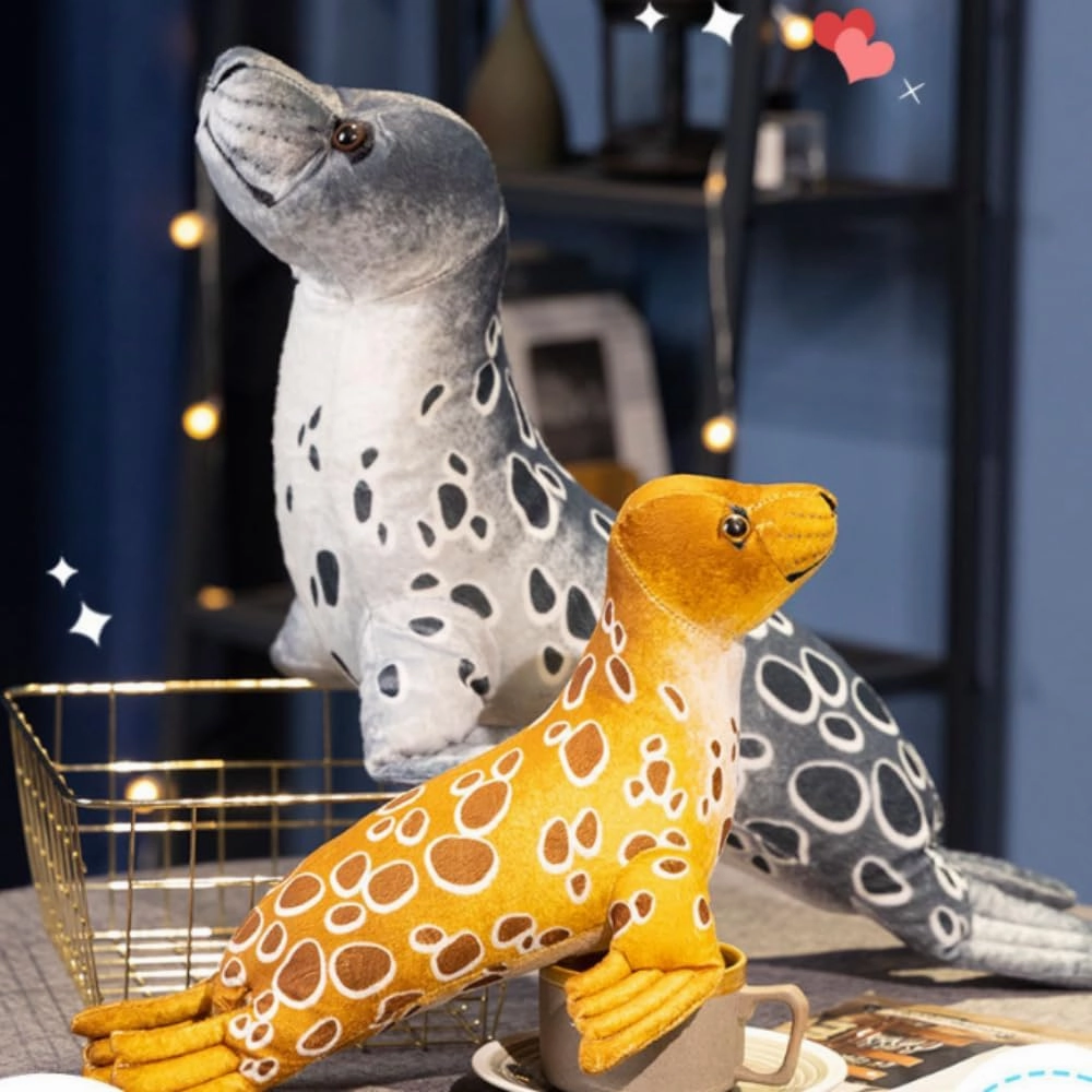 Seal Stuffed Animal，Soft, Cute and Cuddly Seal Pillow Cushion Plush Toy，Suitable for Birthday, Party, Christmas Best Gift for Family and Friends. 1 Piece (Grey 23.8inch)