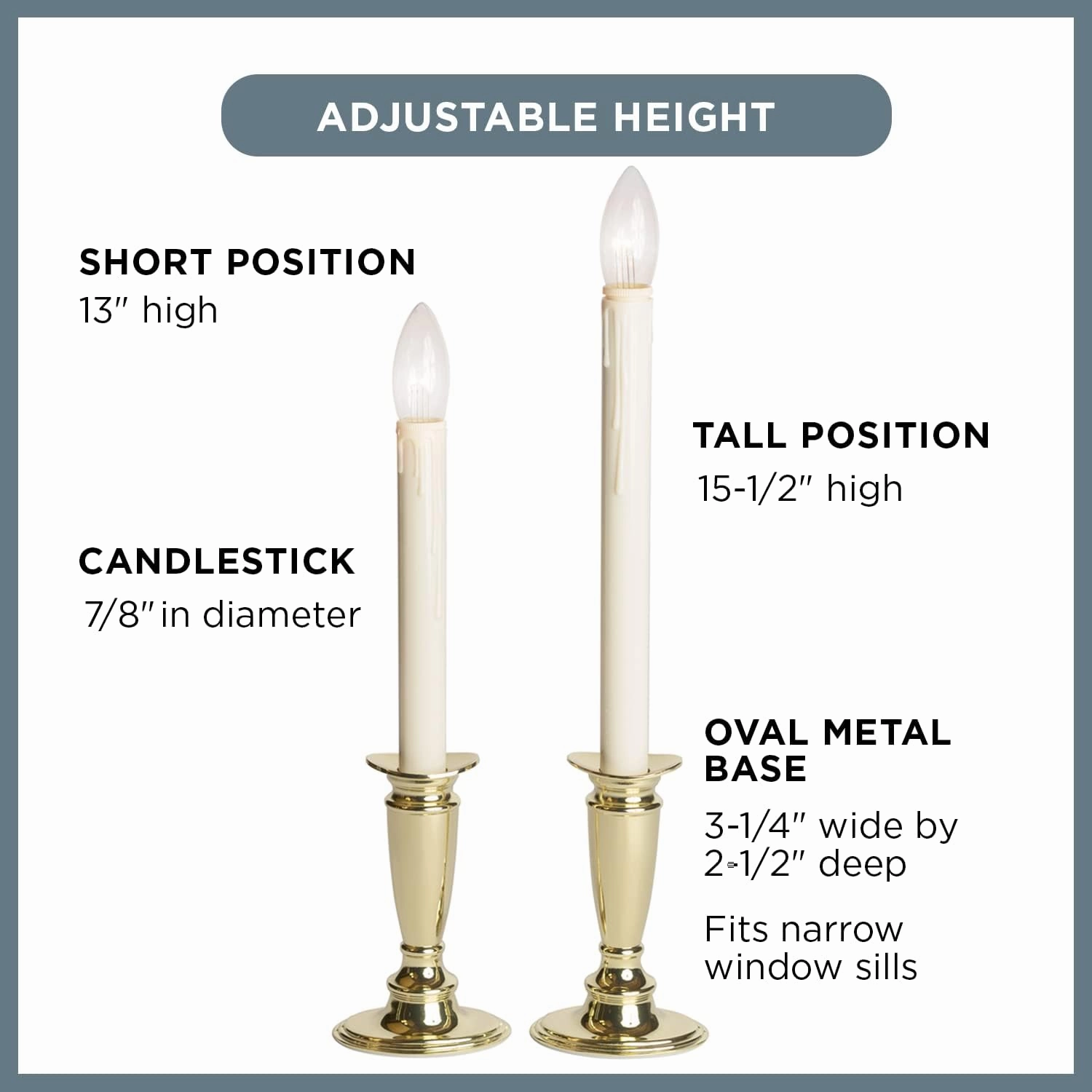 Set of 4 Battery Operated Window Candles with Remote Control - (Antique Bronze)