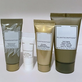 Set of Plantscription youth serum, anti-aging eye, powerful lifting cream and hand cream