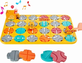 SGILE 24 PCS STEM Road Builder Puzzles for Kids 3 , Toddler Brain Teaser Maze Board Game Play Set with Cute Car Light Traffic, Interactive Toys for Boys Girls 3 4 5 6 7 Year Old Gift(Engineer vehicle)