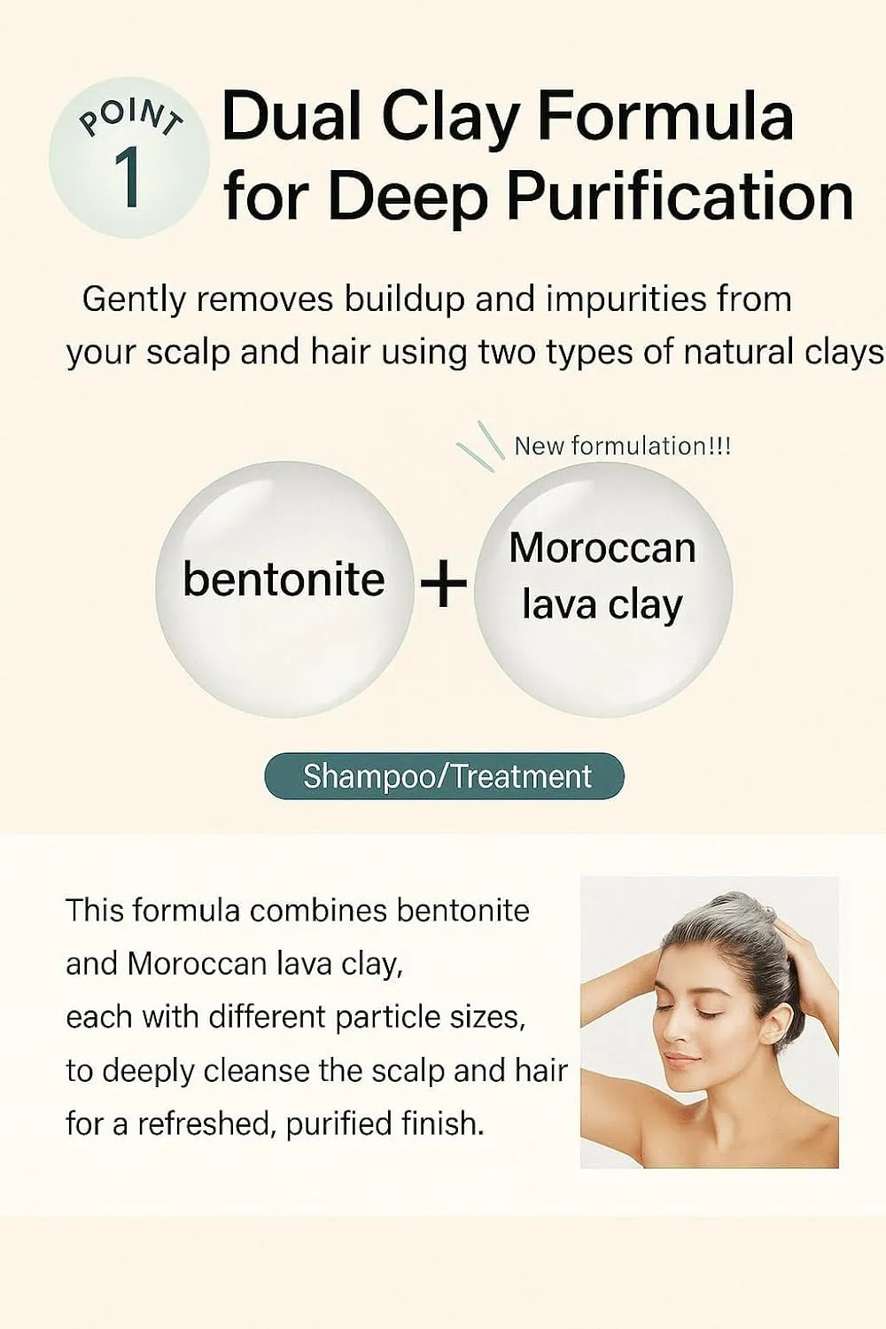 Shampoo & Conditioner Refill Set, Clay-Based Moisture Hair Treatment, 13.5 fl oz / 400ml Each, 2-Pack Eco-Friendly Pouches, Made in Japan