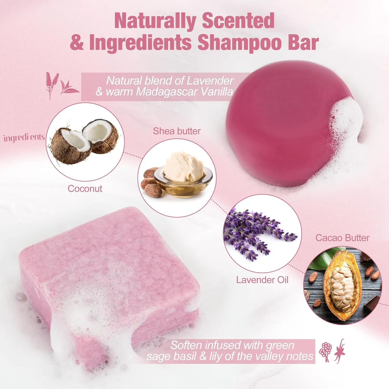Shampoo and Conditioner Set| Shampoo Bar | Bar Shampoo and Conditioner for Curly, Wavy & Kinky Hair | Vegan & Zero Waste| Eco-Friendly 6.68oz (Lavanilla Scent)