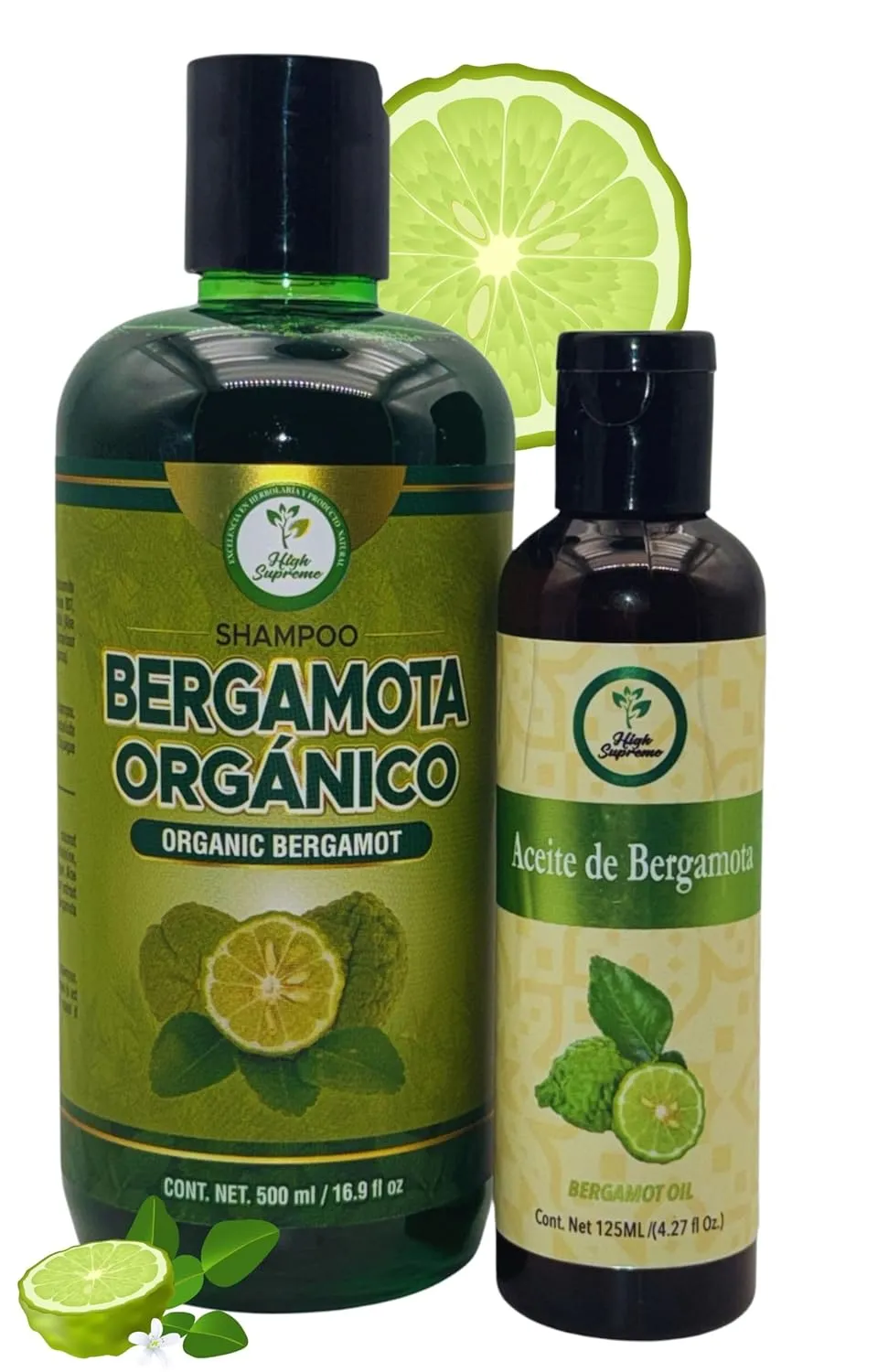 Shampoo Organic Bergamot (16.9 fl oz) with Aloe Vera & Rosemary   Bergamot Oil (125 ml) | Shampoo Orgánico Bergamota con Sábila & Romero   Aceite Bergamota: