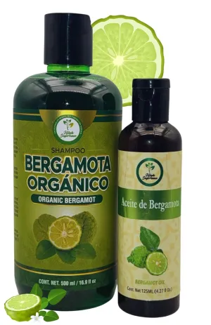 Shampoo Organic Bergamot (16.9 fl oz) with Aloe Vera & Rosemary   Bergamot Oil (125 ml) | Shampoo Orgánico Bergamota con Sábila & Romero   Aceite Bergamota: