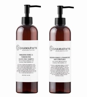 Shampoo, Conditioner Set, Mandarin Orange and Frankincense Sulfate Free Natural,Organic Color Safe 8oz each
