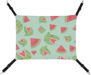 Shark Watermelon Cat Hanging Hammock Soft Breathable Pet Cage Dog Hammock with Adjustable Straps and Metal Hooks