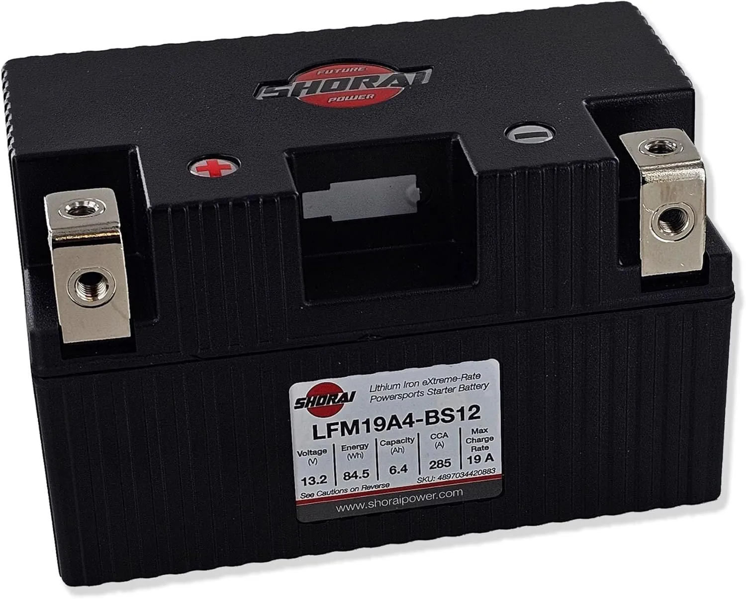 Shorai LFM Lithium-iron Battery w/BMS, LFM19A4-BS12, 6.4Ah 13.2V, 84.5WHr, "A" Type, Case 4