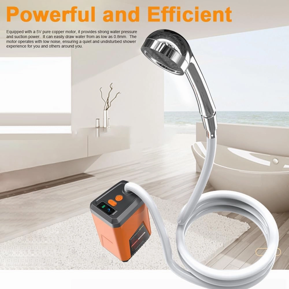 Shower Head Portable Camping Shower Outdoor Electric Shower Pump Reable Battery Powered Shower Waterproof Support 3 Water Modes for Camping Hiking Backpacking Travel Beach Pet Watering