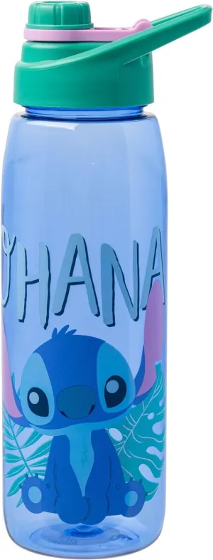 Silver Buffalo Disney Lilo and Stitch Ohana Cute Stitch Water Bottle with Screw-On Lid, 28 Ounces