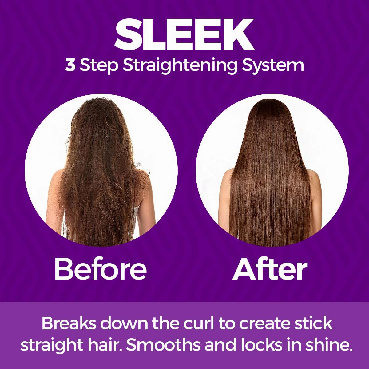 Sleek Shampoo and Conditioner Set with Straightening Gel for Sleek & Shiny Hair - Set of 3 Step Formula (2 Fl Oz)