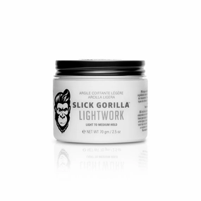 Slick Gorilla Lightwork Hair Styling Clay – 2.5 oz, Water-Based for Matte Finish, Flexible Hold, and Texture