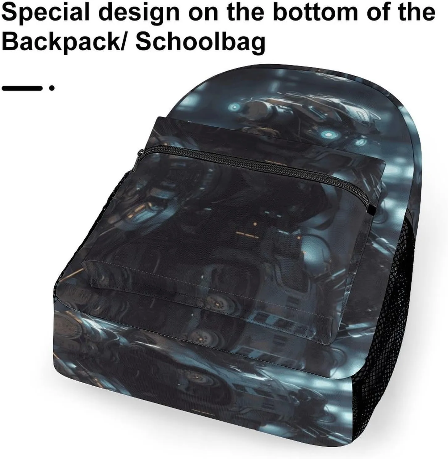 Small Backpacks Personalized Future Robot Printing Travel Bag Lightweight Travel Backpack For Women Men