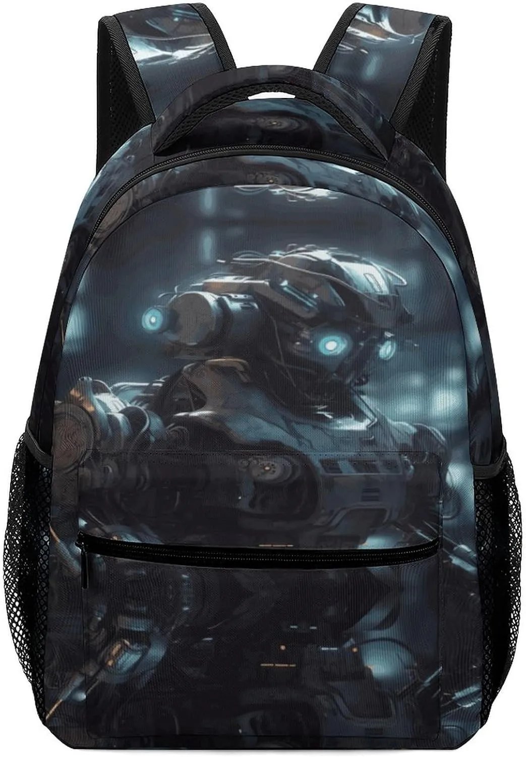 Small Backpacks Personalized Future Robot Printing Travel Bag Lightweight Travel Backpack For Women Men