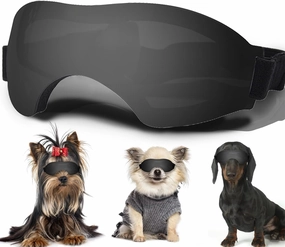 Small Dog Sunglasses, Dog Goggles with Adjustable Strap, UV Protection, Winproof, Snowproof