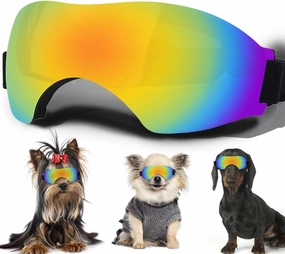 Small Dog Sunglasses, Dog Goggles with Adjustable Strap UV Protection Winproof Snowproof Dog Puppy Sunglasses, Suitable for Small Dog Pet Glasses, Dogs Eyes Protection