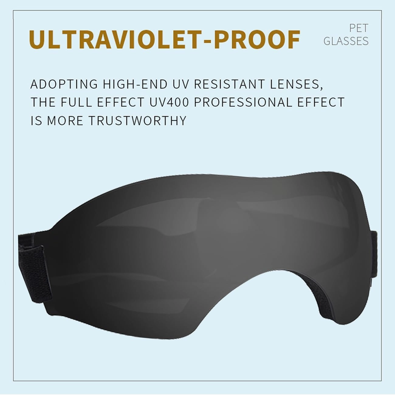 Small Dog Sunglasses, Dog Goggles with Adjustable Strap, UV Protection, Winproof, Snowproof