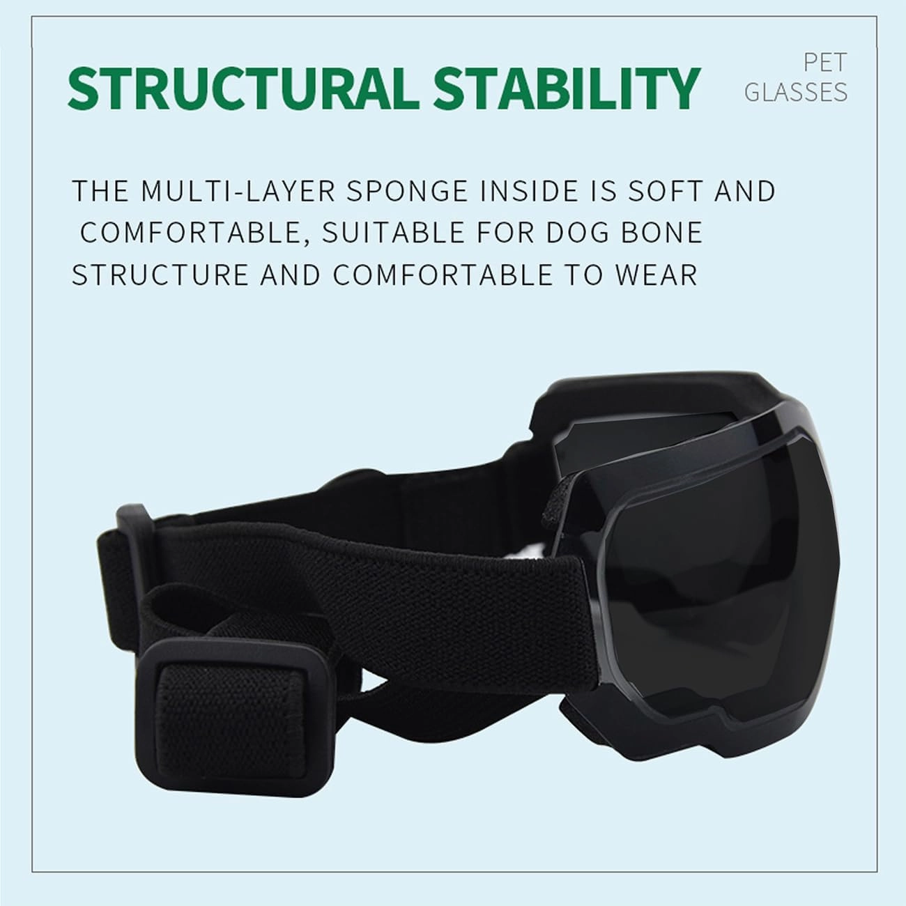 Small Dog Sunglasses with Adjustable Strap - UV Protection, Suitable for Puppy Eyes